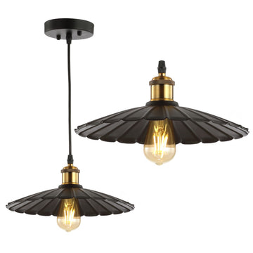 Lotus 12.25" Adjustable Metal LED Pendant - JONATHAN Y